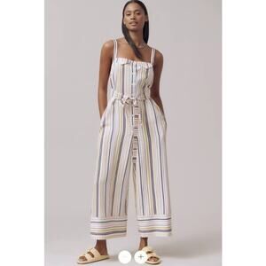 NWT Anthropologie Maeve Easy Sleeveless Shirting Jumpsuit - Size M MSRP $178